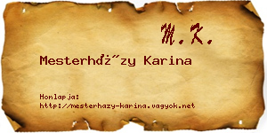 Mesterházy Karina névjegykártya